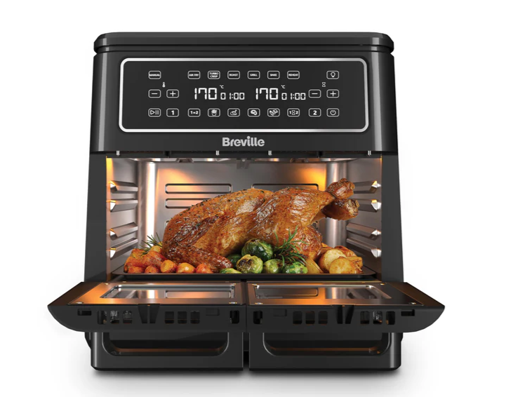 Breville   Halo   Flexi   Air   Fryer   Digital   Dual   Air   Fryer   Oven   11L:   Serves   10+   People   FryBakeGrillRoast   &   Reheat   2400   W